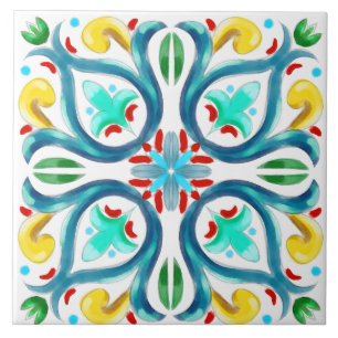 Été, Carreaux siciliens, majolica, céramique
