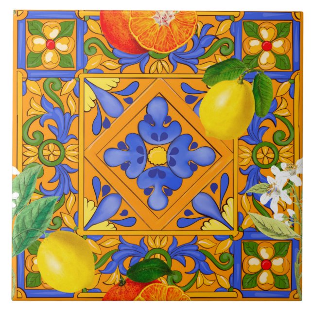 Été, Carreaux siciliens, majolica, Méditerranée (Devant)
