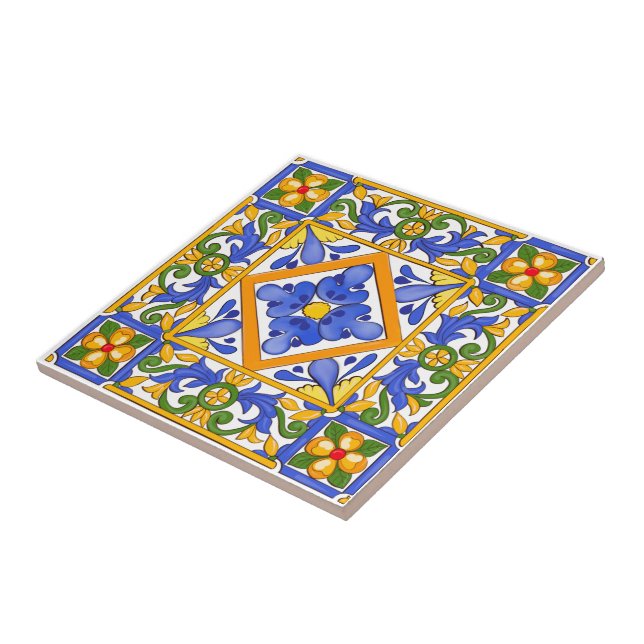 Été, Carreaux siciliens, majolica, Méditerranée   (Côté)
