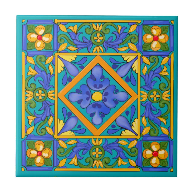 Été, Carreaux siciliens, majolica, Méditerranée   (Devant)