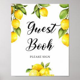Été Citrus Lemon Livre d'or Baby shower des signes