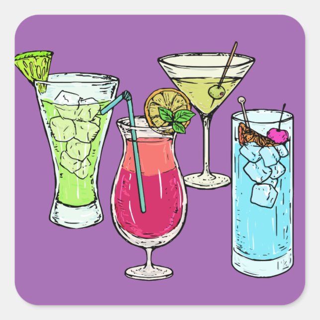 Été Cocktails autocollants (Devant)