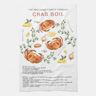 Été Crabe Boire  Recette Serviette de thé Heirloom