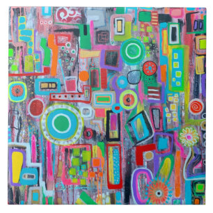 Été en ville 6 x 6 Carreaux de céramique