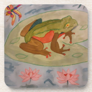 Été Étang de grenouille Dessous de verre en plasti