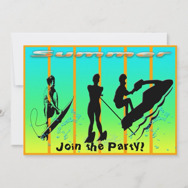 Été - Invitation pour sports nautiques (Devant)