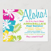 Été Luau Hawaiian Invitation
