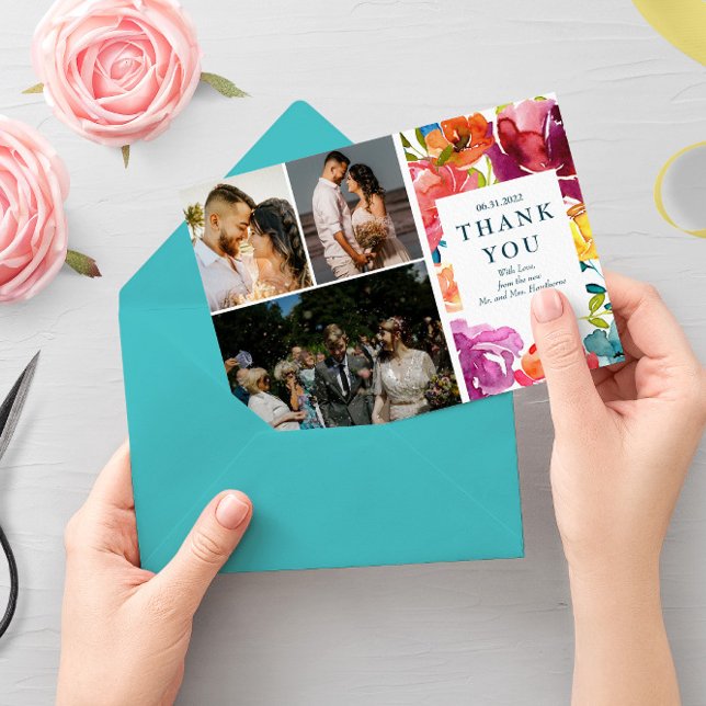 Été lumineux élégant mariage "Merci" carte (Créateur téléchargé)