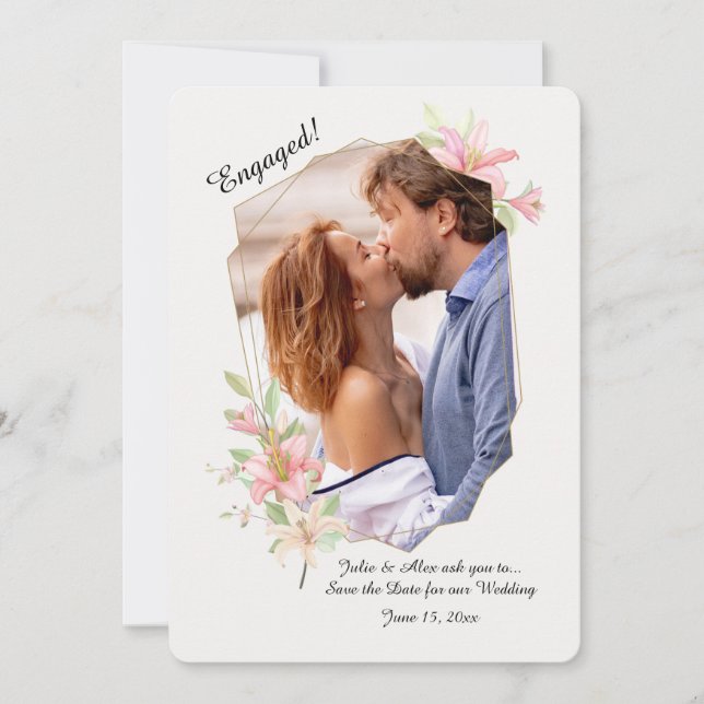 Été Lys Faire-part cadre photo (Devant)