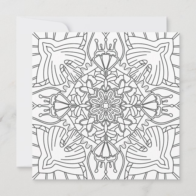 Été Minutieux : Carte de coloration botanique paci (Devant)