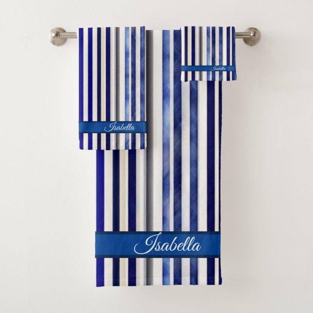 Été Moderne Marine Blue Boat Stripes Collection (En situation)