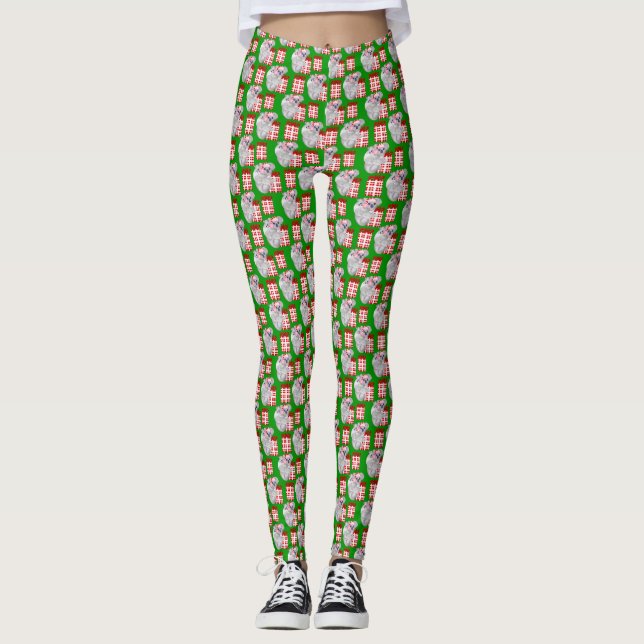 Été Noël Koalas Green Leggings (Devant)