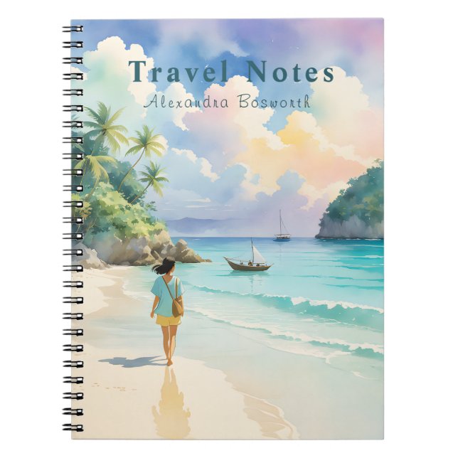 Été personnalisé au Carnet de voyage de plage - (Devant)