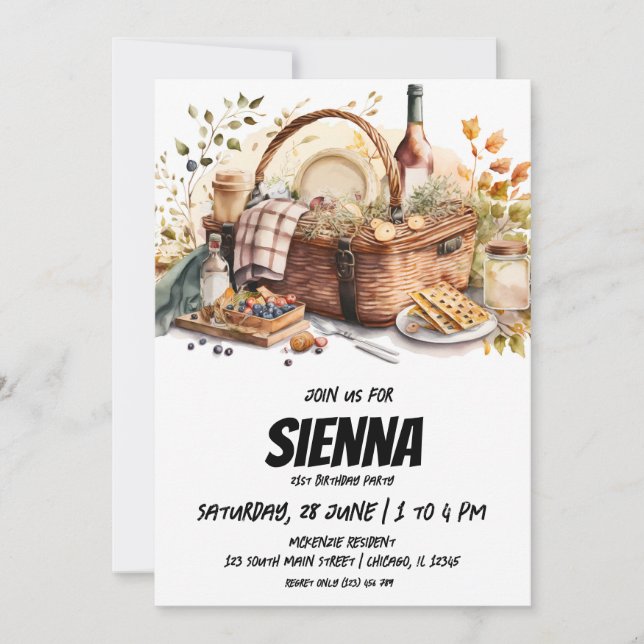 Été Pique-nique style européen Invitation (Devant)