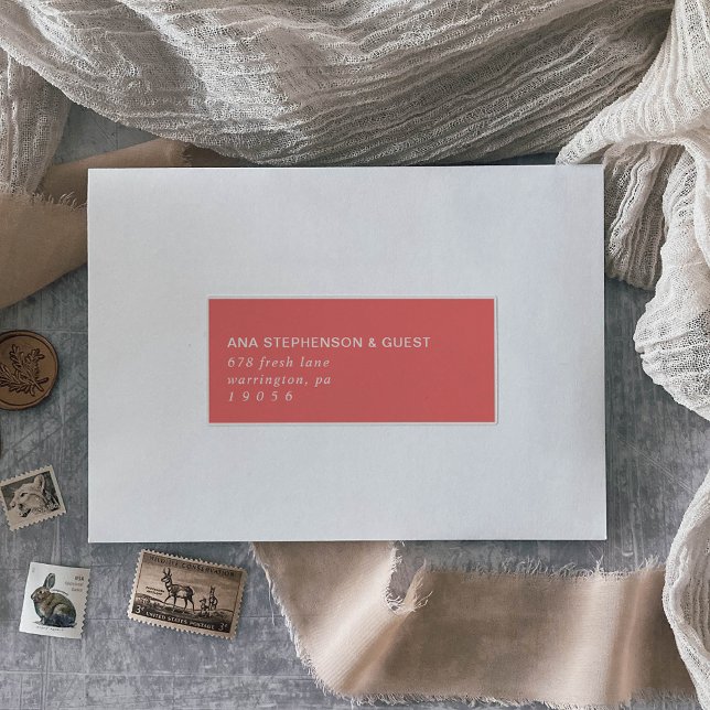 Été rétro | Étiquettes de adresse invités roses ch (Créateur téléchargé)