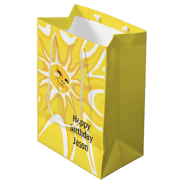 Été Soleil Anniversaire Med Soleil Sac cadeau (Devant Angle)