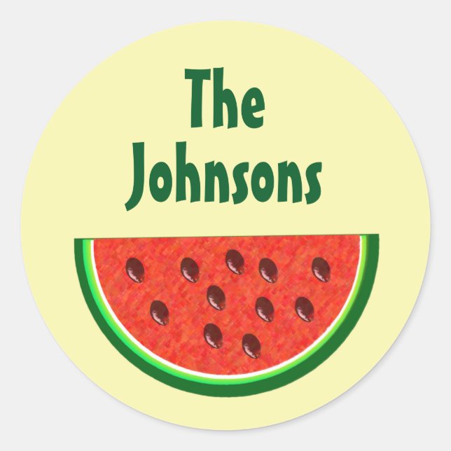 Eté Watermelon Sticker Jaune Enveloppe Phoques (Devant)