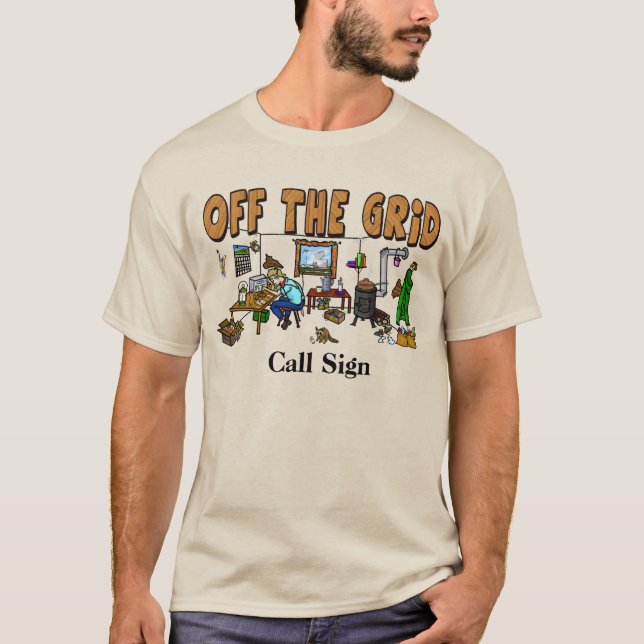 Éteins Le T-shirt De La Cabine Radio Ham Grid (Devant)