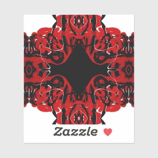 Eternal Abstract Red Black White Fluid Art Aufkleber (Blatt)