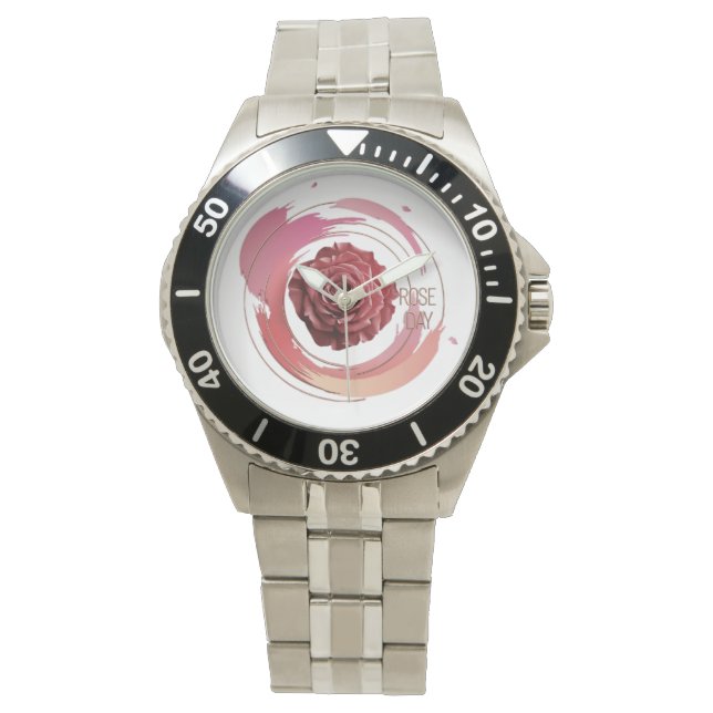 Eternal Bloom – A Rose Day Elegance Armbanduhr (Vorderseite)