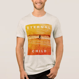 "Eternal Child" Orange Sepia Foto Girl of Waves Tri-Blend Shirt