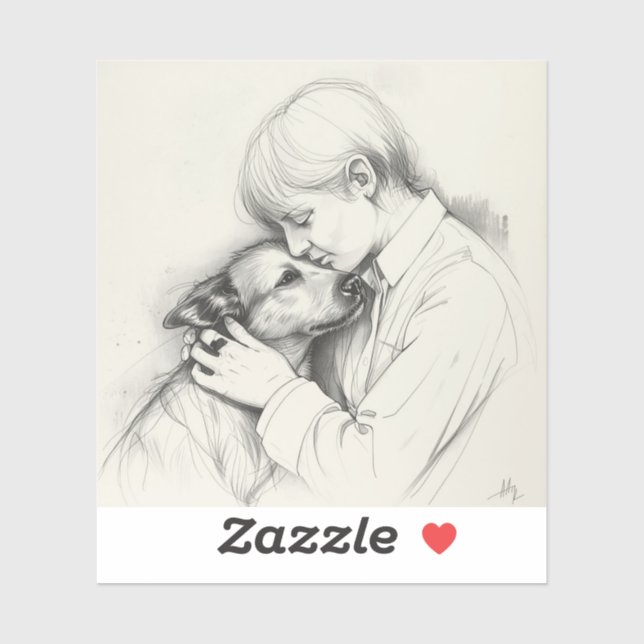 Eternal Companions: Black & White Pet Bond Paintin Aufkleber (Blatt)