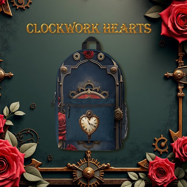 Eternal Elegance – Clockwork Heart Bedruckter Rucksack (Von Creator hochgeladen)
