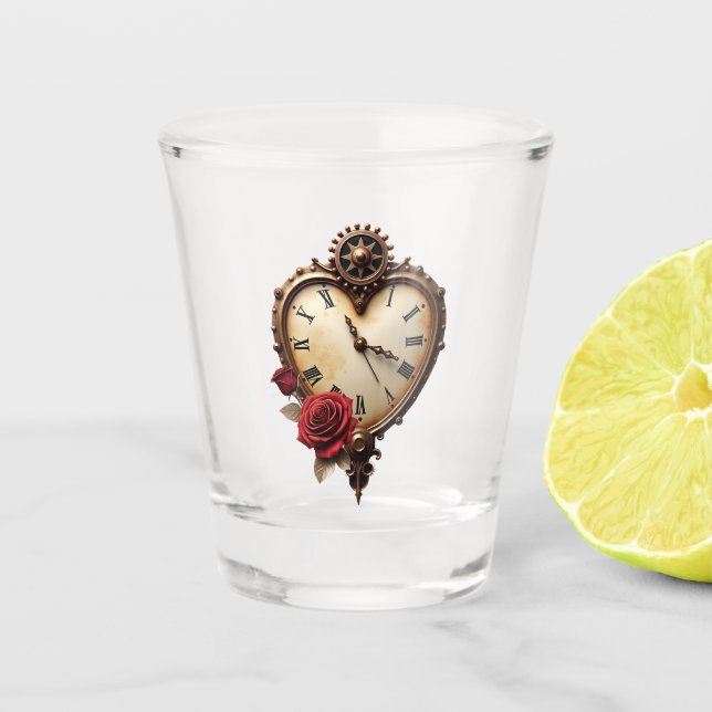 Eternal Elegance – Clockwork Heart Schnapsglas (Vorderseite)