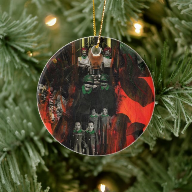 Eternal Flame Fire Twins Surrealist Keramikornament (Baum)