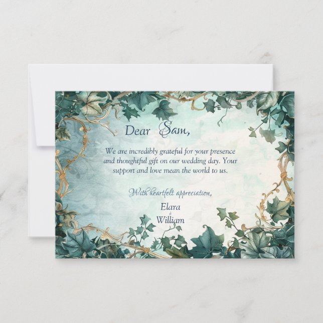 Eternal Grace Elven Wedding Dankeschön Card Dankeskarte (Vorderseite)