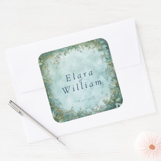 Eternal Grace Elven Wedding Quadratischer Aufkleber (Umschlag)