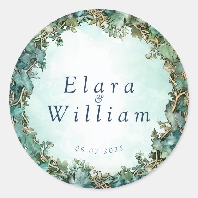 Eternal Grace Elven Wedding Runder Aufkleber (Vorderseite)