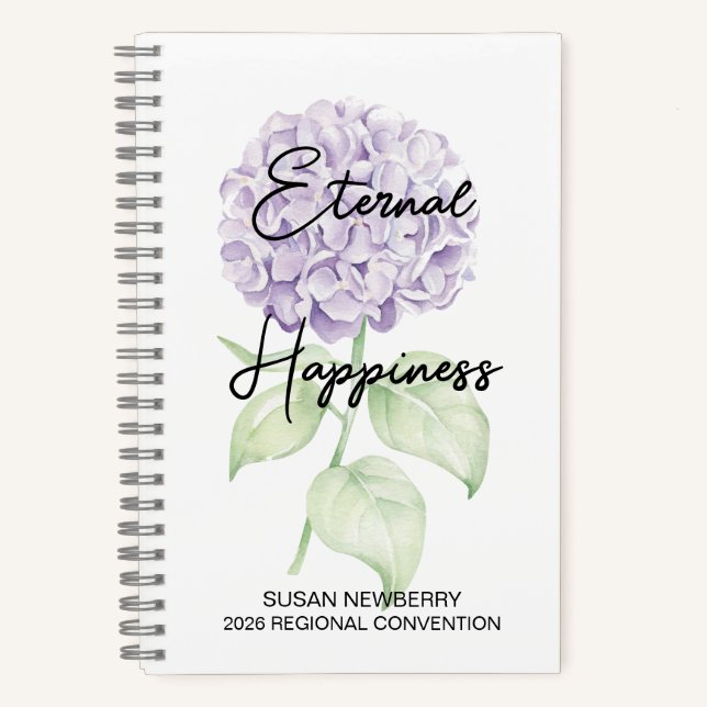 Eternal Happiness 2-Sided Notebook with Hydrangea Notizbuch (Vorderseite)