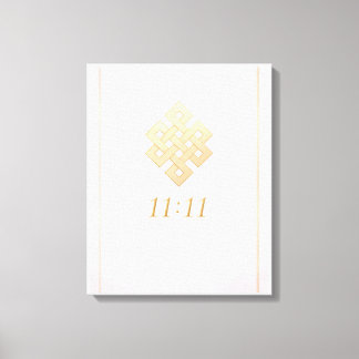 Eternal Knot 11:11 White Gold Wrapped Canvas Leinwanddruck