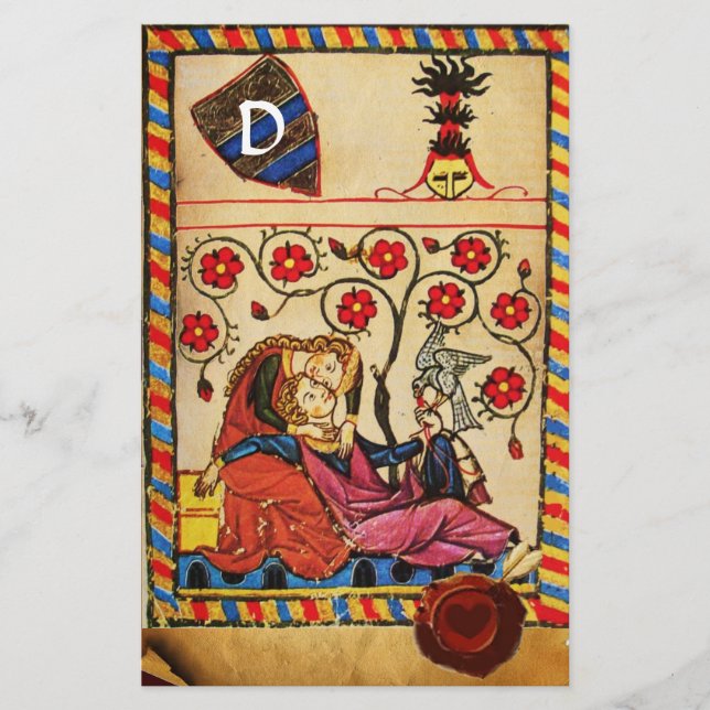 ETERNAL LIEBE PARCHMENT RED HEART WAX SIEGEL MONOG BRIEFPAPIER (Vorderseite)