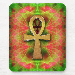 Eternal Life Ankh Psychedelic Buzz Mousepad