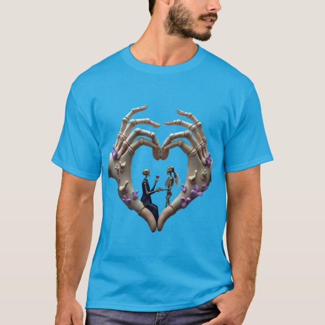 Eternal Love Wird Gothic Skeleton Romance T-Shirt (Vorderseite)