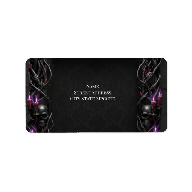 Eternal Night Gothic Vampire Wedding Dark Romance  Adressaufkleber (Vorne)
