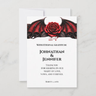 Eternal Night Gothic Vampire Wedding Dark Romance  Dankeskarte