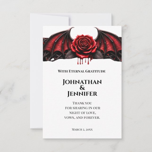 Eternal Night Gothic Vampire Wedding Dark Romance  Dankeskarte (Vorderseite)