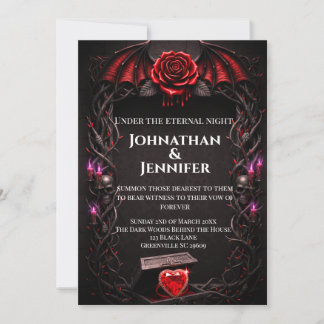 Eternal Night Gothic Vampire Wedding Dark Romance  Einladung