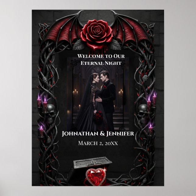 Eternal Night Gothic Vampire Wedding Dark Romance Poster (Vorne)