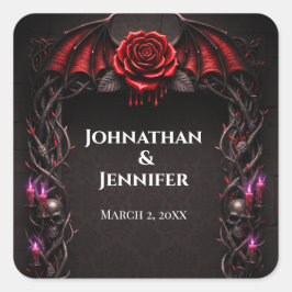 Eternal Night Gothic Vampire Wedding Dark Romance Quadratischer Aufkleber