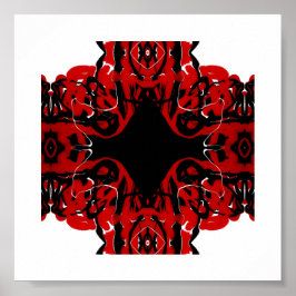 Eternal Red Abstract Acrylic Fluid Art Poster