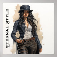 Eternal Steampunk Style Young Woman Vintag