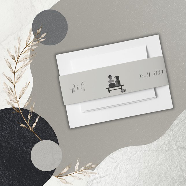 Eternal Stone Paar Boho Hochzeit Einladungsbanderole (Von Creator hochgeladen)