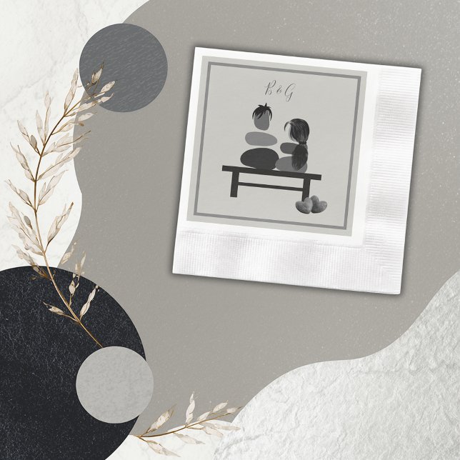 Eternal Stone Paar Boho Hochzeit Serviette (Von Creator hochgeladen)