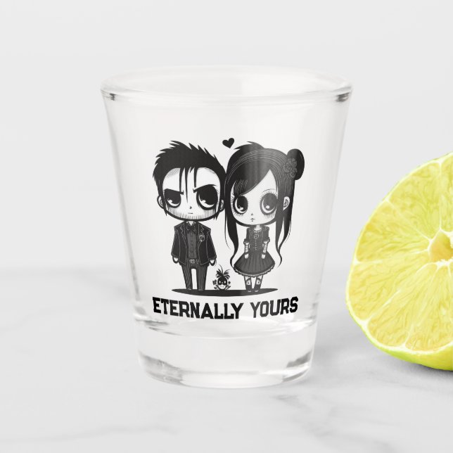 Eternally Yours Gothic Schnapsglas (Vorderseite)