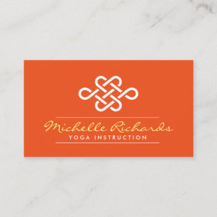 Eternity Knot Yoga Teacher, Life Coach Orange Visitenkarte