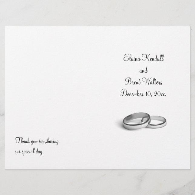 Eternity Wedding Programm (Vorderseite)